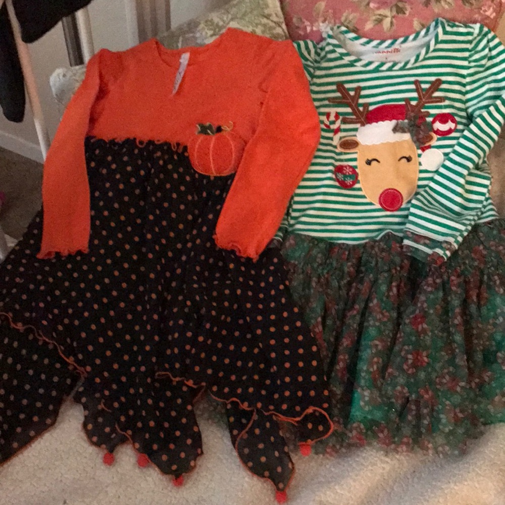 Christmas/Halloween dress bundle, girls size 5!